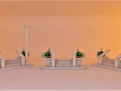 Royal entrance stairs Free 3D model