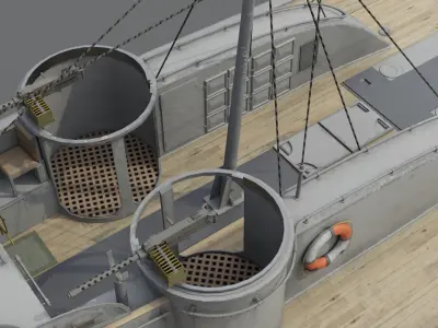 Higgins 81 ft PT-6 Motor Torpedo Boat Low-poly 3D model