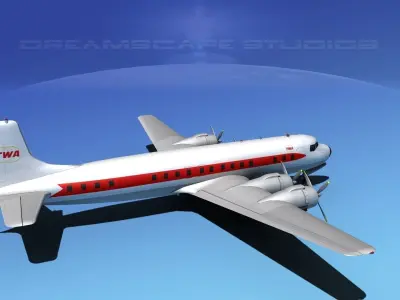 Douglas DC-7C Trans World Airlines 3D model
