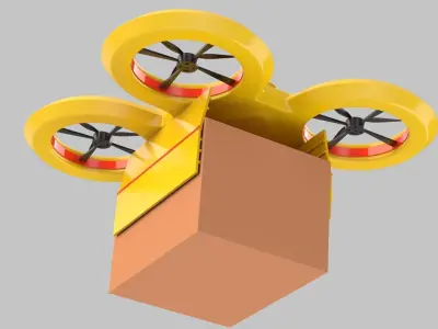 Package Delivery Futuristic Drone  3D model