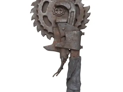 Scrap-Heap Post-Apocalyptic Melee Weapon Low-poly 3D model