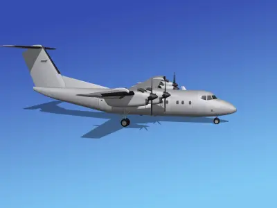Dehavilland DHC-7 Bare Metal 3D model