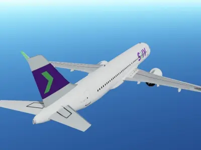 Sky airlines airbus a320neo low poly 3d model  Low-poly 3D model