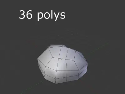 low poly rock Low-poly 3D model