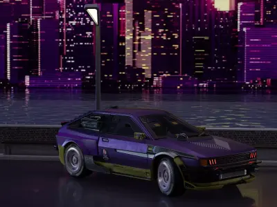 CyberCar car Free low-poly 3D model