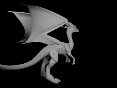Fire Dragon Low-poly 3D model