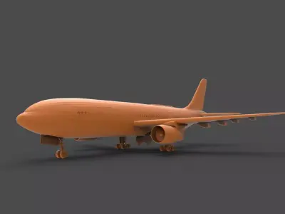 AirbusA320 orange airplane 3D print model