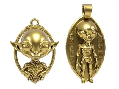 Aliens Pendants 2 3D print model