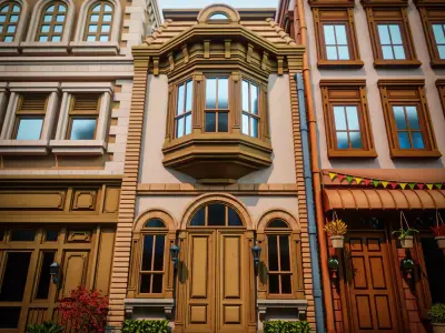 LOWPOLY CITY BUILDING STYLIZE 4 Low-poly 3D model