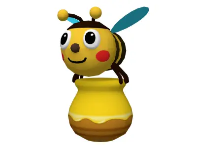 honeybee bee Low-poly 3D model