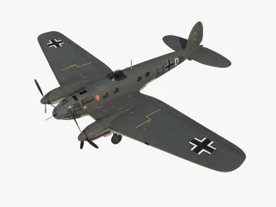 Heinkel He 111 5J-DM Low-poly 3D model