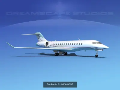 21 Bombardier Global Express Private Jets 3D Model Collection