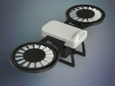 Drone with two propellers 3D model