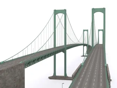 Delaware Memorial Bridge Low-poly 3D model
