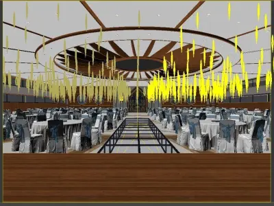 Hotel Banquet Hall 3D model