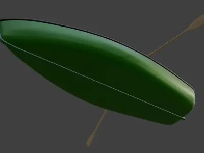 Recreational boat on oars for river and lake Free 3D model