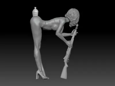 PIN UP ARMY GIRL 3 3D print model