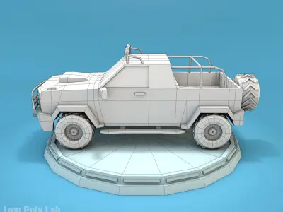 Cartoon Jeep SUV Low-poly 3D model