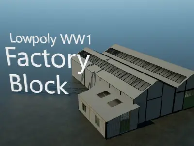 WW1 Factory Building Free low-poly 3D model