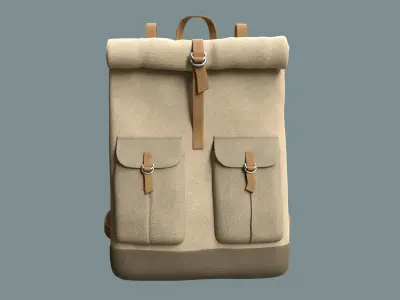 Realistic traveler backpack Low-poly 3D model