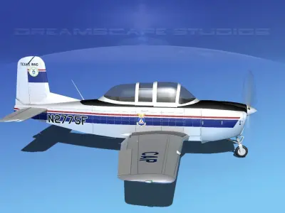 Beechcraft T-34 Mentor V30 CAP Tex 3D model