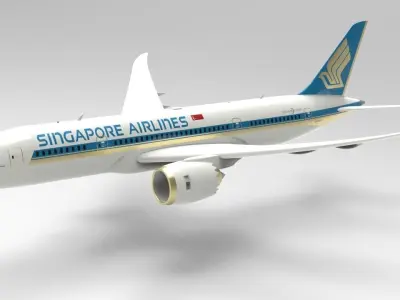 Airplane blue sky Low-poly 3D model