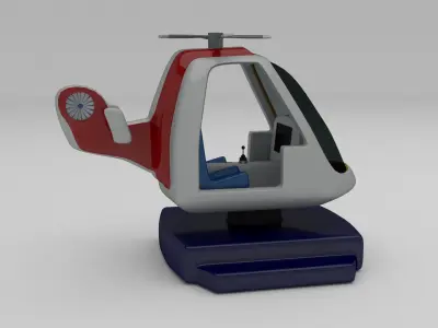 Ambulance Chopper Kiddie Ride Low-poly 3D model