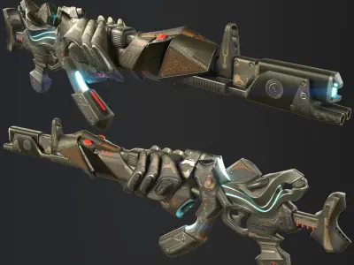 sci fi Weapon -  Cyberpunk  Low-poly 3D model