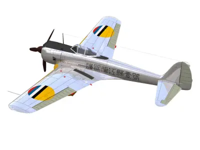 Ki43 Hayabusa type2-kou oscar 3D model