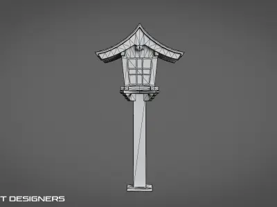 Japanese Toro - Lantern Low-poly 3D model