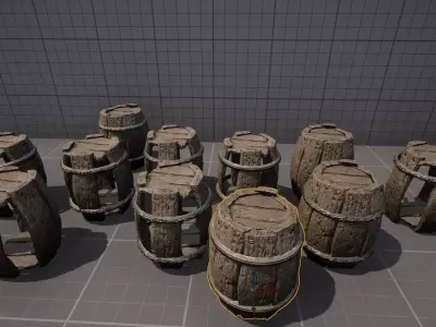 Pirate Barrels Low-poly 3D model