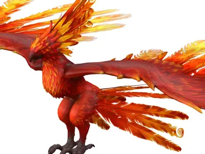 Phoenix Rigged 3D model Low-poly 3D model