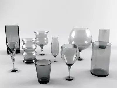 Glass Glassware Drink Alcohol Wine Crystal Furnishings Tablewar Free 3D model