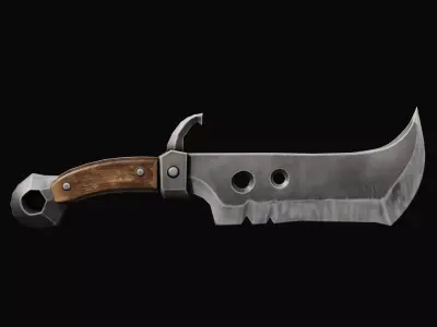 Stylized Knife Low-poly 3D model 4