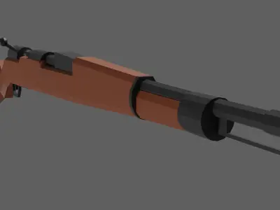 Kar98k Rifle Low Poly Free 3D model