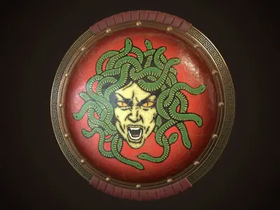 Hoplite Shield Gorgon 3 Low-poly 3D model