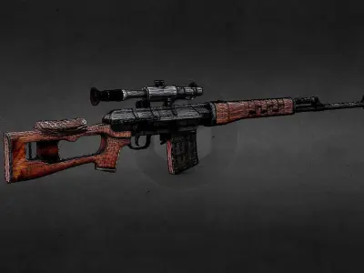 Dragunov SVD PBR Low-poly 3D model