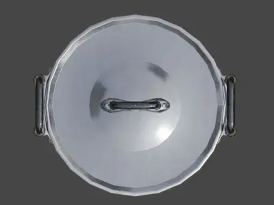 Vintage stainless cooking pot Free 3D model