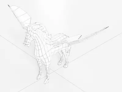 Pegasus flying Horse 3d model  Low-poly 3D model