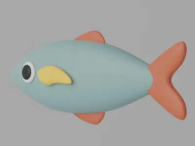 Cartoon Cute Fish 1 3D model