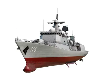 Chinese Navy Type 051C Destroyer PLAN Luzhou-class destroyer Low-poly 3D model