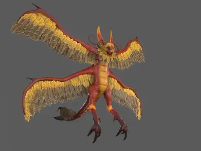 Yellow Bat Low-poly 3D model