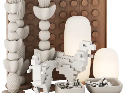 Decor Set Tyrannosaurus rex Lego 3D model