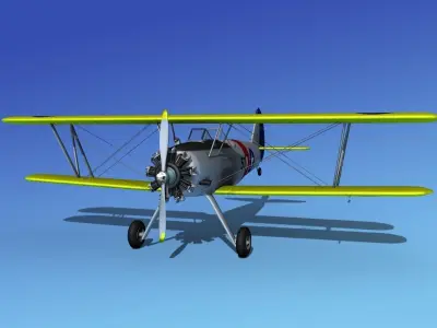 Stearman PT-17 Kaydet V08 3D model