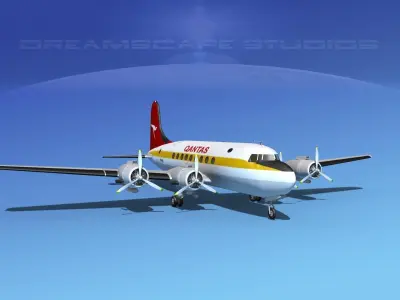 Douglas DC-4 Qantas 2 3D model