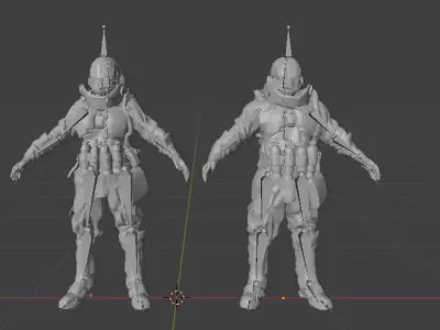 Sci Fi Engineer Characters Male Female Fully Rigged Animated Low-poly 3D model