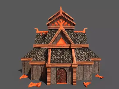 Viking - Nordic Temple Low-poly 3D model