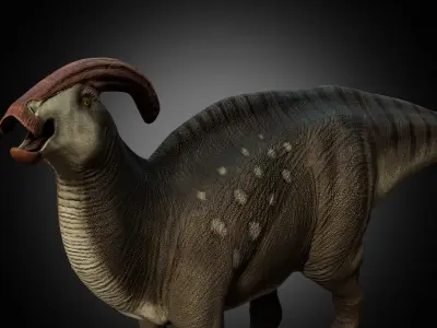 Parasaurolophus walkeri Low-poly 3D model