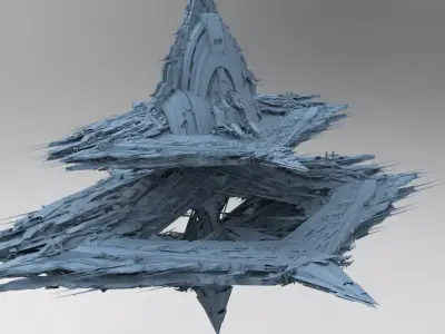 Spaceship Cloud array 1 3D model