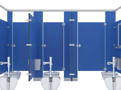 Toilet Stall-002B 3D model